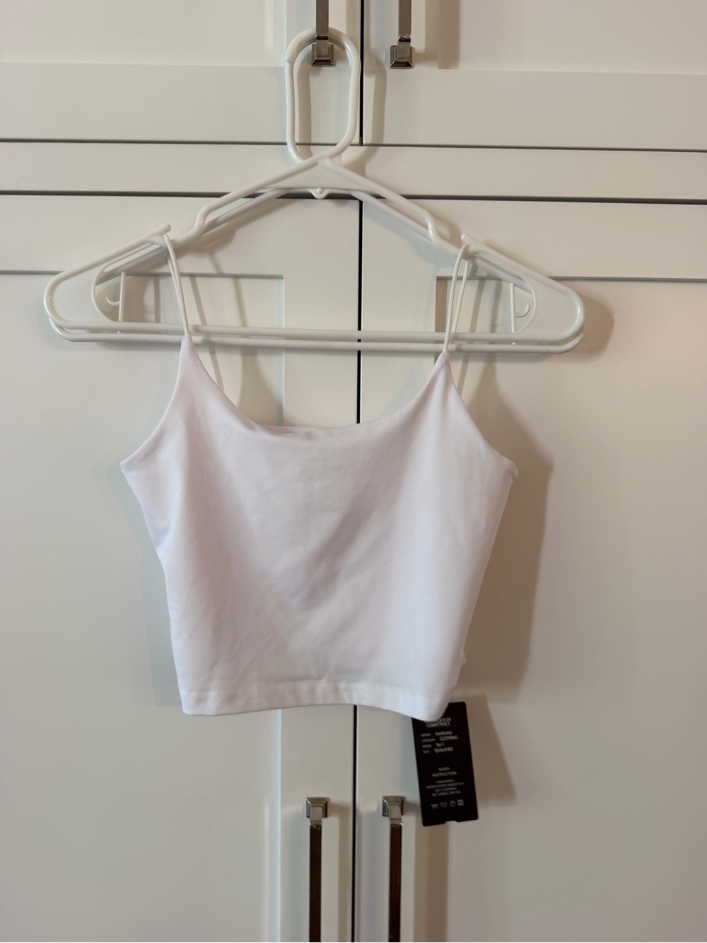 White Spaghetti Strap Crop Top - Women